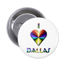 Dallas -- Brown Blue & Gold Pinback Buttons