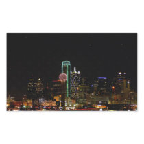Dallas Skyline at Night Stickers