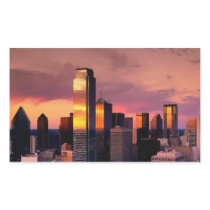Dallas Skyline at Sunset Rectangle Sticker