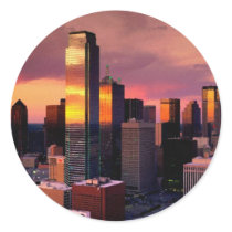 Dallas Skyline at Sunset Stickers