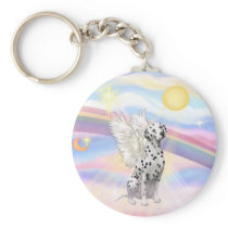 Dalmatian Angel Keychain