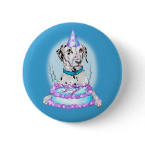 Dalmatian Cake Face Birthday Pinback Button