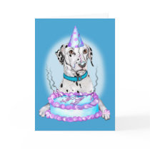 Dalmatian Cake Face Birthday Card