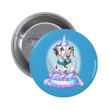 Dalmatian Cake Face Birthday Pinback Button