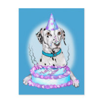 Dalmatian Cake Face Birthday Postcards