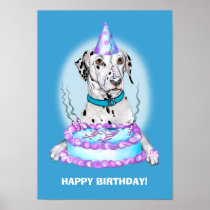 Dalmatian Cake Face Birthday Poster