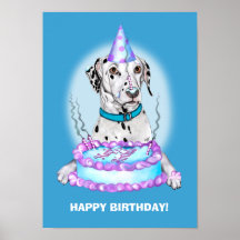 Dalmatian Cake Face Birthday Poster