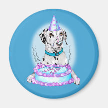 Dalmatian Cake Face Birthday Refrigerator Magnets