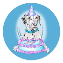 Dalmatian Cake Face Birthday Stickers