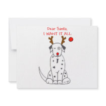 Dalmatian Dear Santa Personalized Invitation