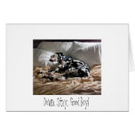 Dalmatian.  Down.  Stay.  Good Boy! Greeting Card