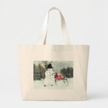 Dalmatian in Winter Snow Canvas Bags