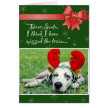 Dalmatian Miss The Train Green Greeting Cards