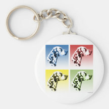 Dalmatian Pop Art Keychain