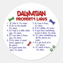 DALMATIAN Property Laws 2 Sticker