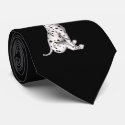 Dalmatian Puppy And White Rose Necktie