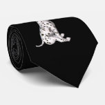 Dalmatian Puppy And White Rose Necktie