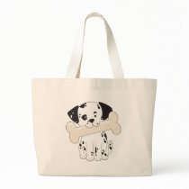 Dalmatian with Bone Tote Bag