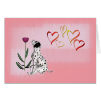 Dalmation Rose & Hearts-DIY Greeting Cards