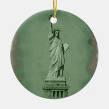 Damaged Photo Effect Statue of Liberty Christmas Tree Ornaments