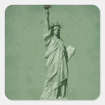 Damaged Photo Effect Statue of Liberty Square Sticker