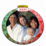 Damask 2009 Family Photo Christmas Ornament Acrylic Cut Out