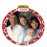 Damask 2009 Family Photo Christmas Ornament Cut Outs