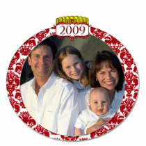 Damask 2009 Family Photo Christmas Ornament