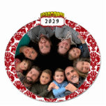Damask 2010 Family Photo Christmas Ornament