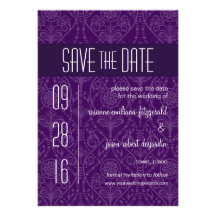 Damask Art Deco Save the Date Invitation