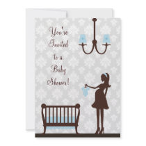 Damask Baby Shower : Boy : Invitation