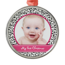 Damask Baby's First Christmas Ornament