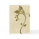 Damask background with gold leaf flower cards