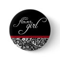 Damask Beauty Flower Girl Button