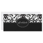 Damask Birds Boutique Style Gift Certificates Rack Card