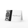 Damask  black white and grey be my bridesmaid card