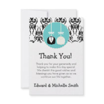 Damask Cake Pop Wedding Thank You Notes