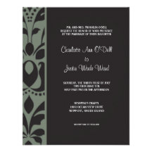 damask charcoal; wedding invitation