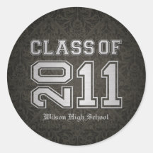 Damask Class of 2011 Stickers (add school name)