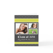 Damask Custom Graduation Announcement (olive) Card