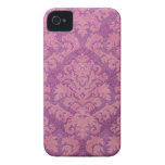 Damask Cut Velvet, Double Damask in Pink & Plum iPhone 4 Covers