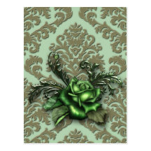 Damask Cut Velvet, DUSTY ROSE Post Card