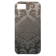 Damask Cut Velvet, Swank Swirls in Taupe iPhone 5 Cases