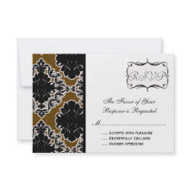 Damask Cute Vintage Elegant Classy RSVP Cards
