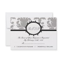 Damask Cute Vintage Elegant Classy RSVP Cards Personalized Invite