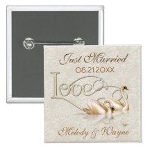 Damask Elegance Button