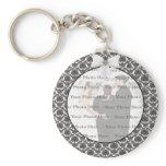 Damask Elegance Wedding Round Key Chain keychains