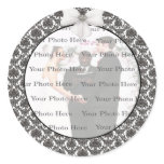 Damask Elegance Wedding Round Stickers