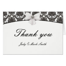 Damask Elegance Wedding Thank You Cards