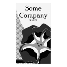 Damask Floral Breeze (Black And White) Business Card Templates
